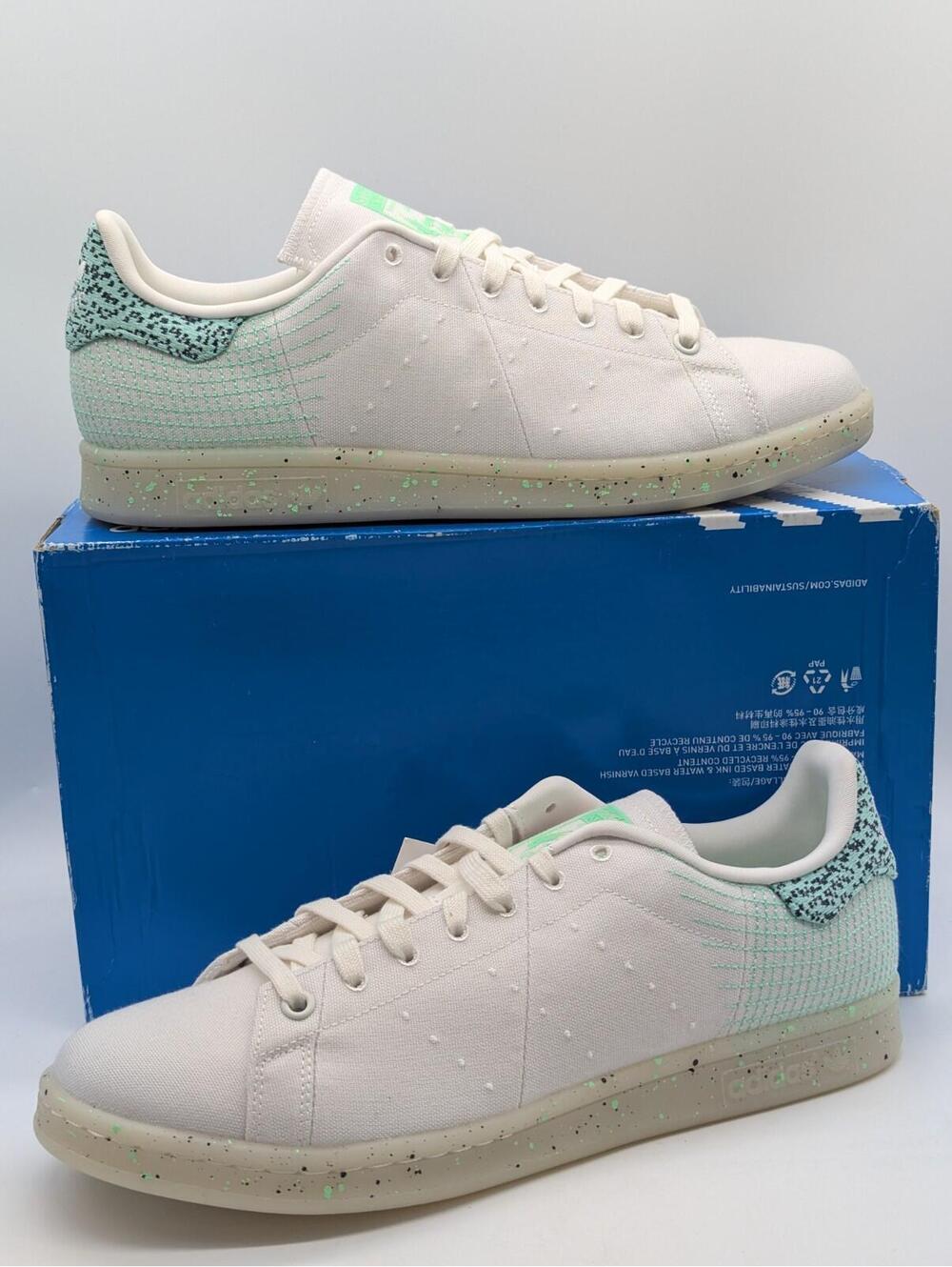 Mens Size 11 - Adidas Stan Smith Core White Pulse Mint Green Black GY7321 New